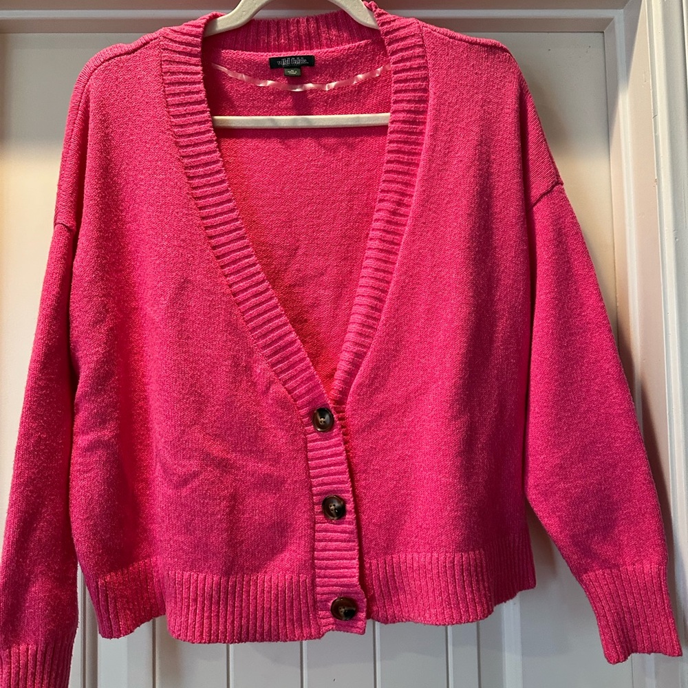 Oversized Cropped Sweater Cardigan